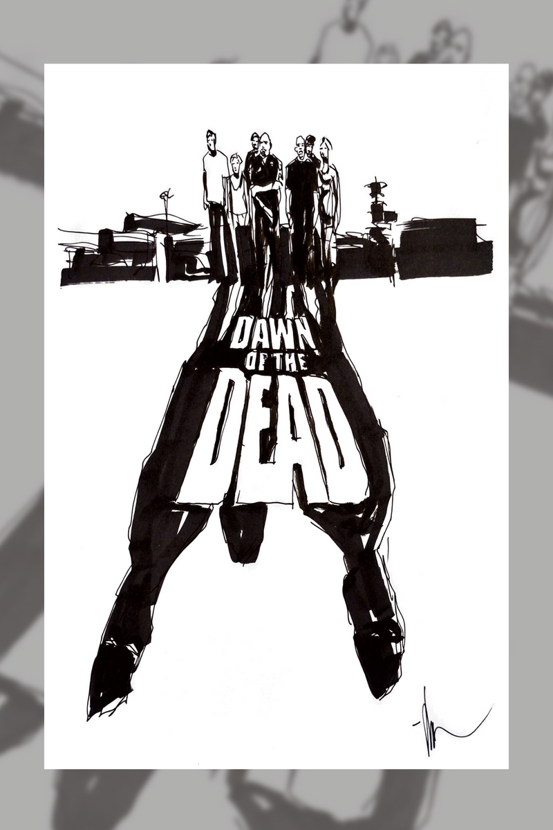 DAWN/SHAUN OF THE DEAD Mondo poster sketch – Art of Jock