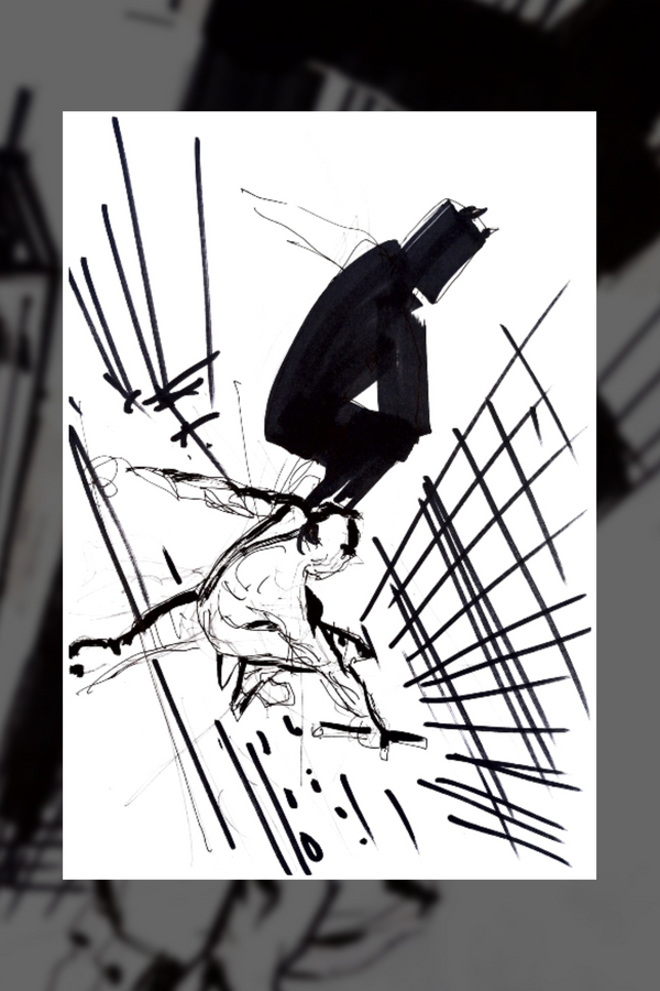 Daredevil Reborn #4 – Preliminary Working Sketches (Set of Three) – Signed by Jock