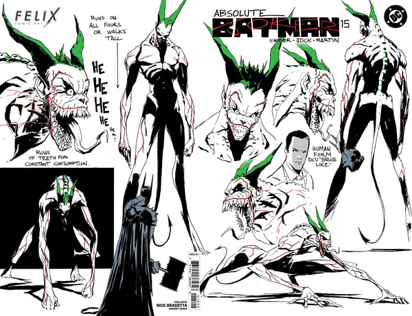 Absolute Batman #15 – Felix Comic Art Exclusive Nick Dragotta Double-Cover – Signed by Jock