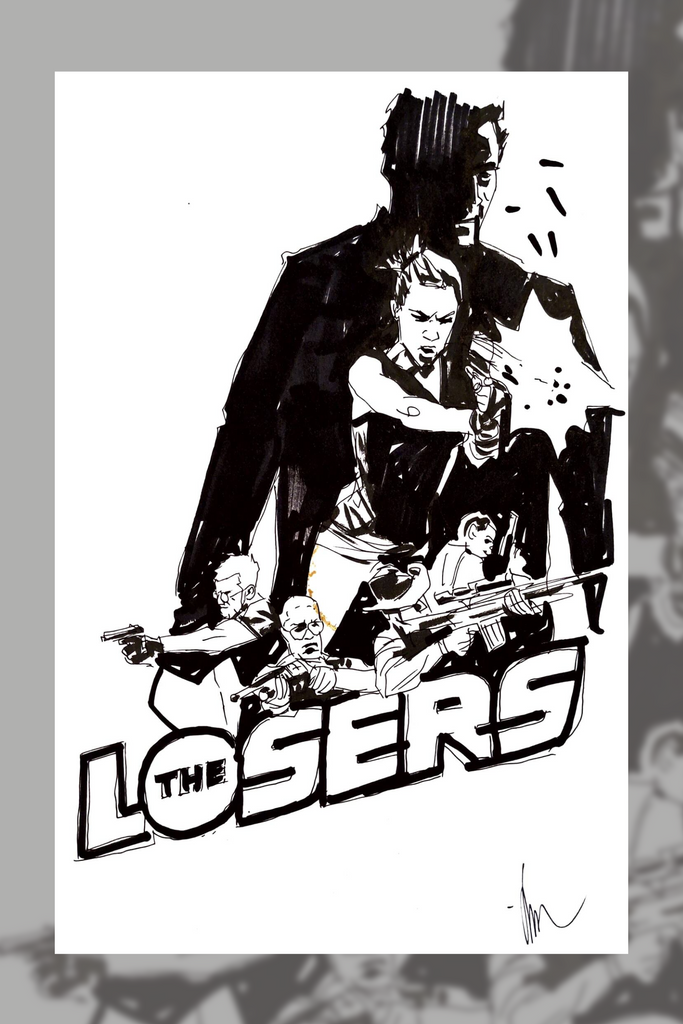 THE LOSERS Steel Book Cover Sketch