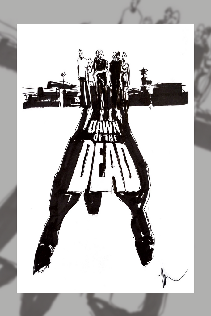 DAWN/SHAUN OF THE DEAD Mondo poster sketch