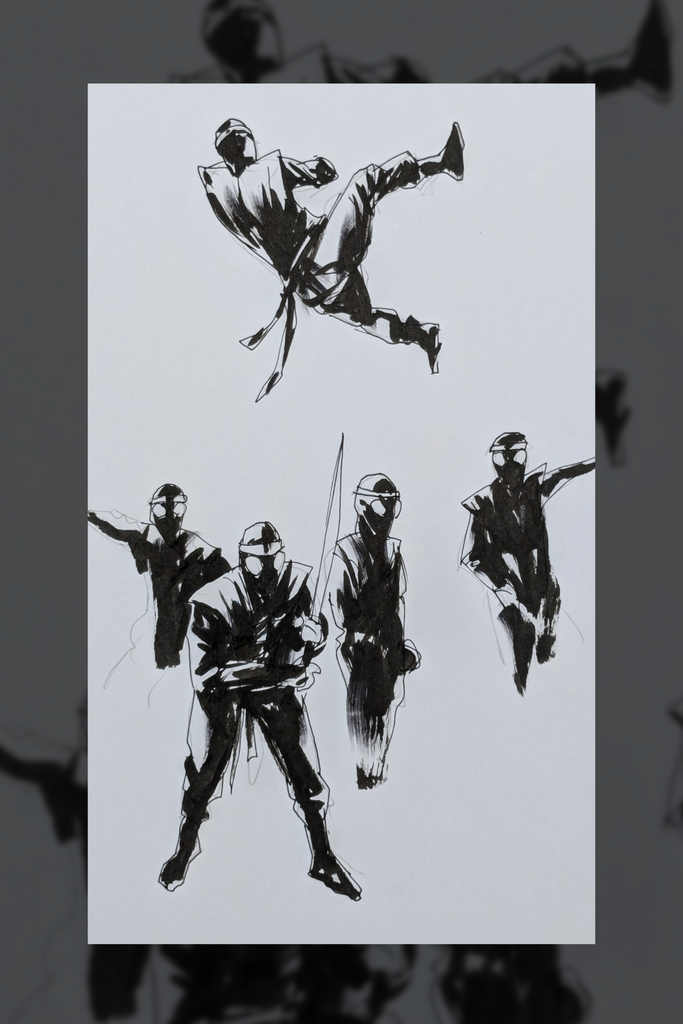 Foot Soldiers - Original Inks from Mondo TMNT poster (2)