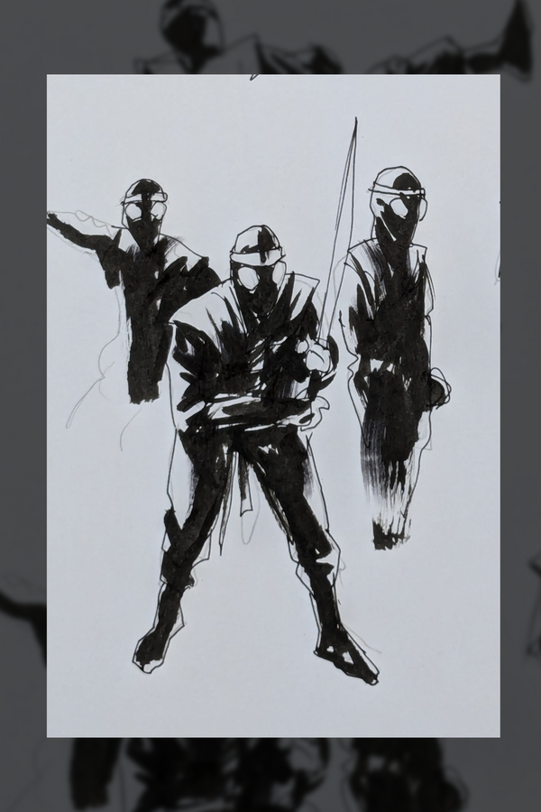 Foot Soldiers - Original Inks from Mondo TMNT poster (2)