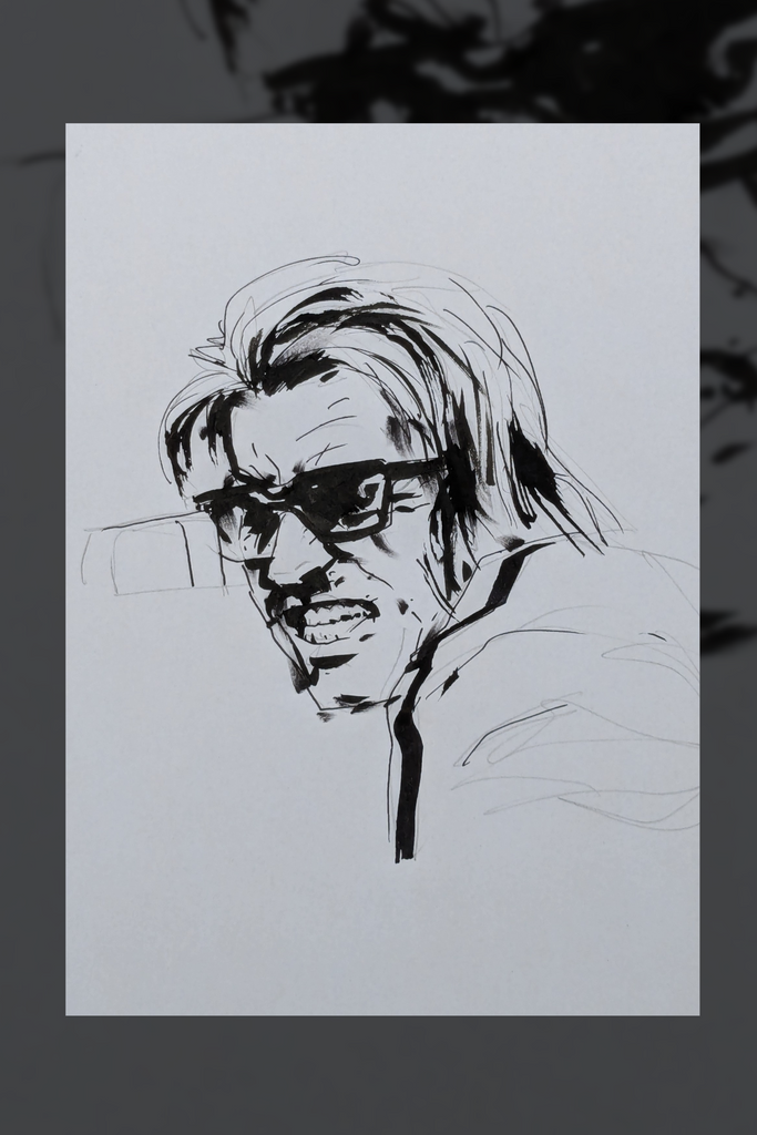 HEAT 'Val Kilmer' - Working drawing for Heat poster