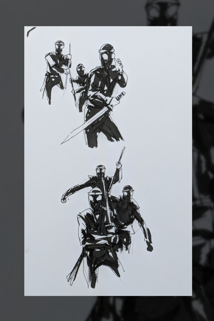 Foot Soldiers - Original Inks from Mondo TMNT poster (1)